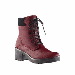 Cougar Darbi Natural Hide Burgandy Red Waterproof Chunky Heel Ankle Boots Sz 6